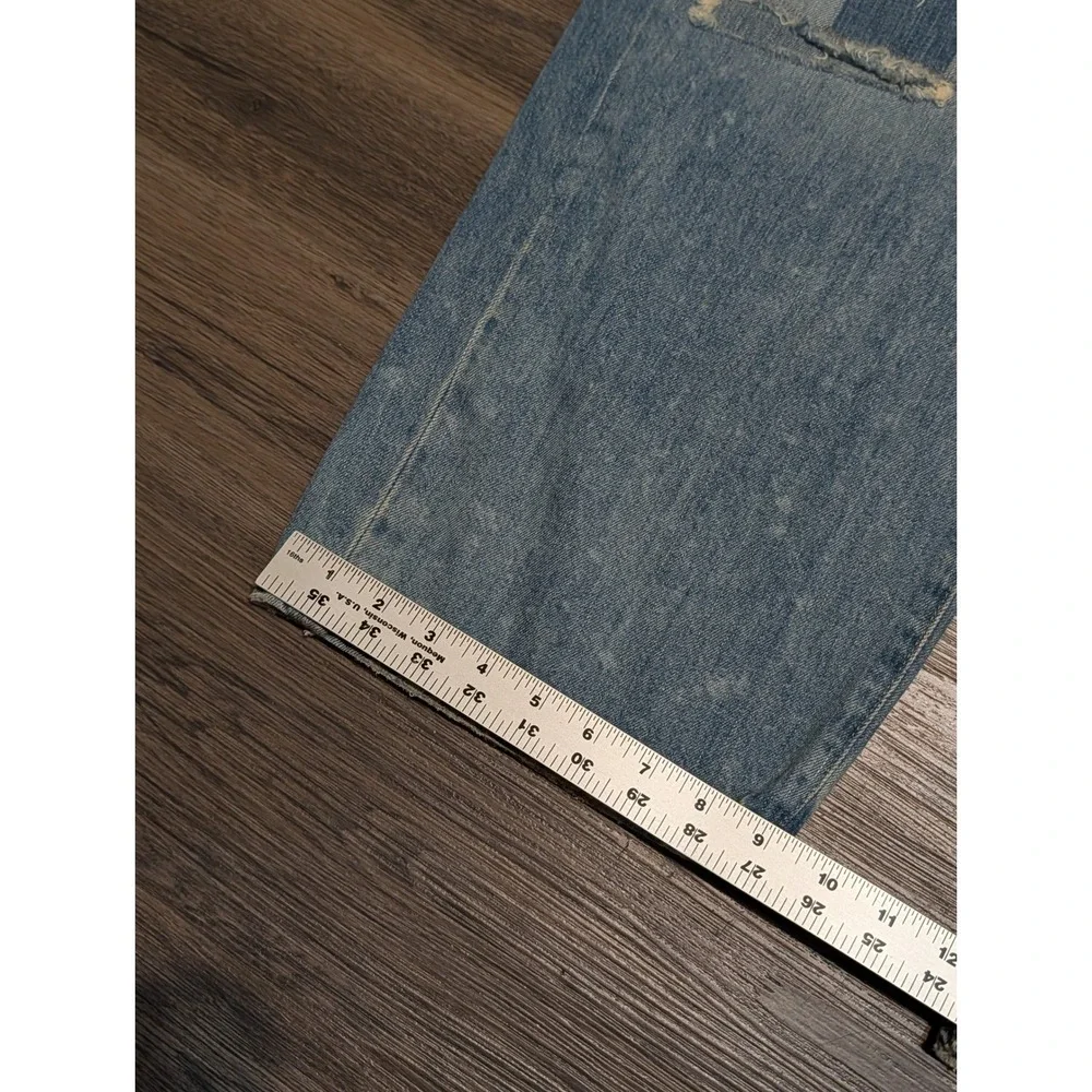 Polo Ralph Lauren Varick Slim Straight Patchwork Bandana Distressed Jeans 50Bx30